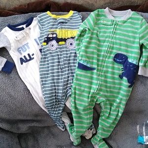 3 long sleeve- footie PJs